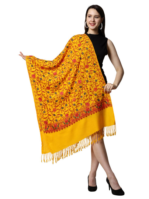 Women's Aari Embroidery Wool Stole
